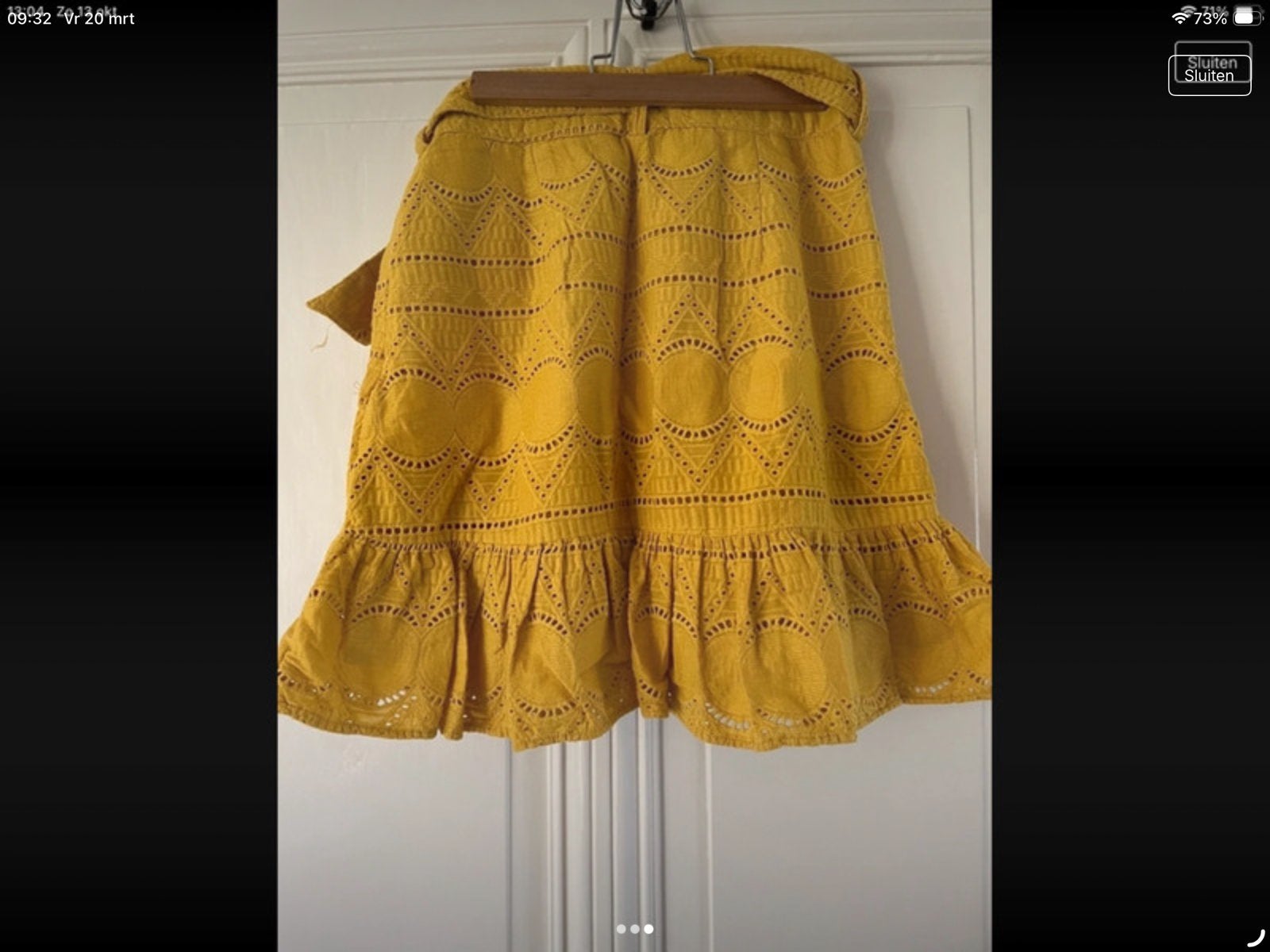 Nikkie! Zomerse Gele Wikkelrok met Broderie - Maat 38, Maat 38/40 (M), Geel, Ophalen of Verzenden, Gedragen