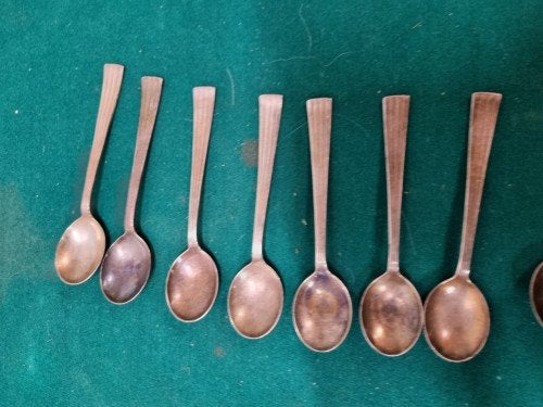 -	Koffielepels douwe egberts verzilverd 8 delig, Huis en Inrichting, Keuken | Bestek, Ophalen of Verzenden, 'T Olde Gre-j, Info@toldegrej.nl