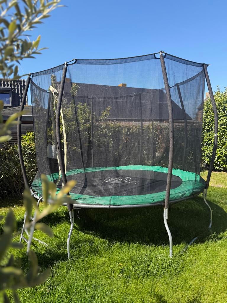 Grote Crivit trampoline met veiligheidsnet (max 100 kg), Ophalen of Verzenden, Gebruikt