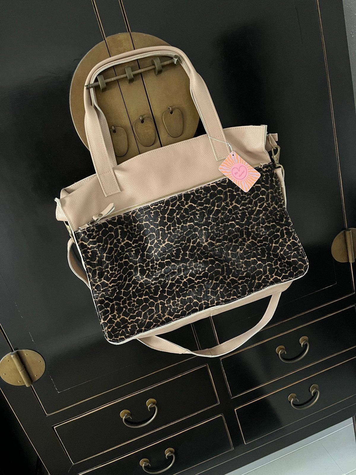 Nieuwe By Hinke Leren Weekendtas met Toilet Tasje, Ophalen of Verzenden, Nieuw, Beige, Overige typen