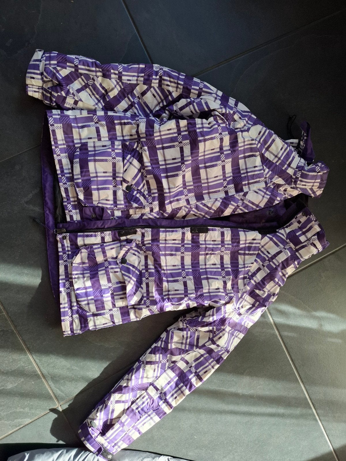 Crivit ski-jas dames maat 40 - paars/wit geruit, Kleding | Dames, Maat 38/40 (M), Ophalen of Verzenden, Crivit, Jack