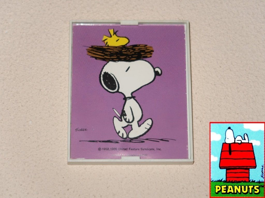vintage Snoopy print in lijstje van Filmosto, West Germany, Verzenden, Snoopy, Gebruikt, Overige typen