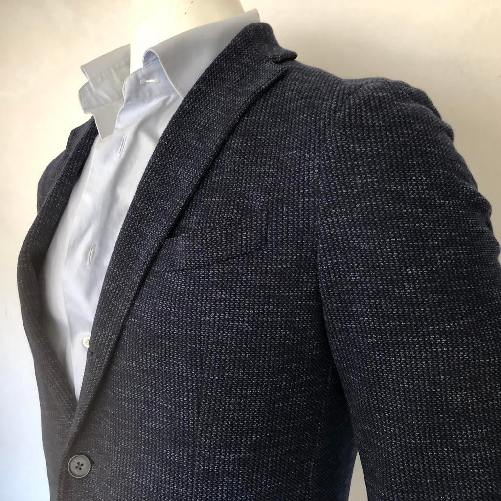 Altea colbert - Italian wol & katoen - heren donkerblauw, Verzenden, Zo goed als nieuw, Maat 48/50 (M), Blauw