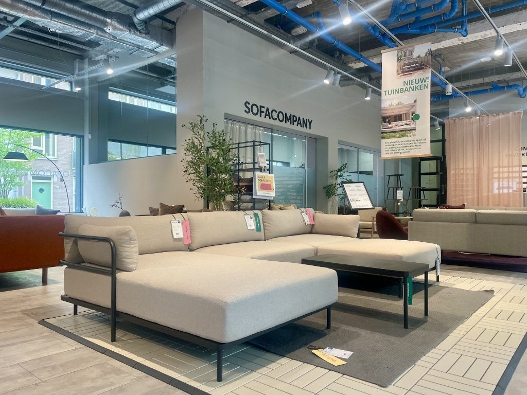 Modulaire tuinbank Vincent Outdoor (zandkleur, grijs frame), Tuin en Terras, Ophalen, Zo goed als nieuw, Loungeset, Bank