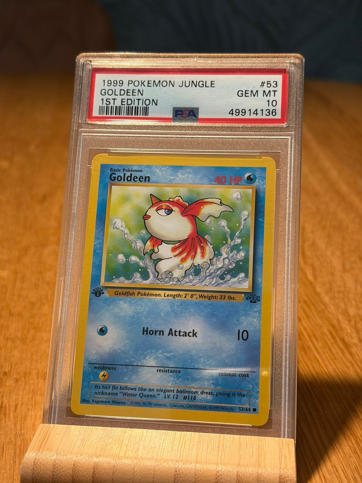 Goldeen 1st edition PSA 10 Jungle, Ophalen of Verzenden, Zo goed als nieuw