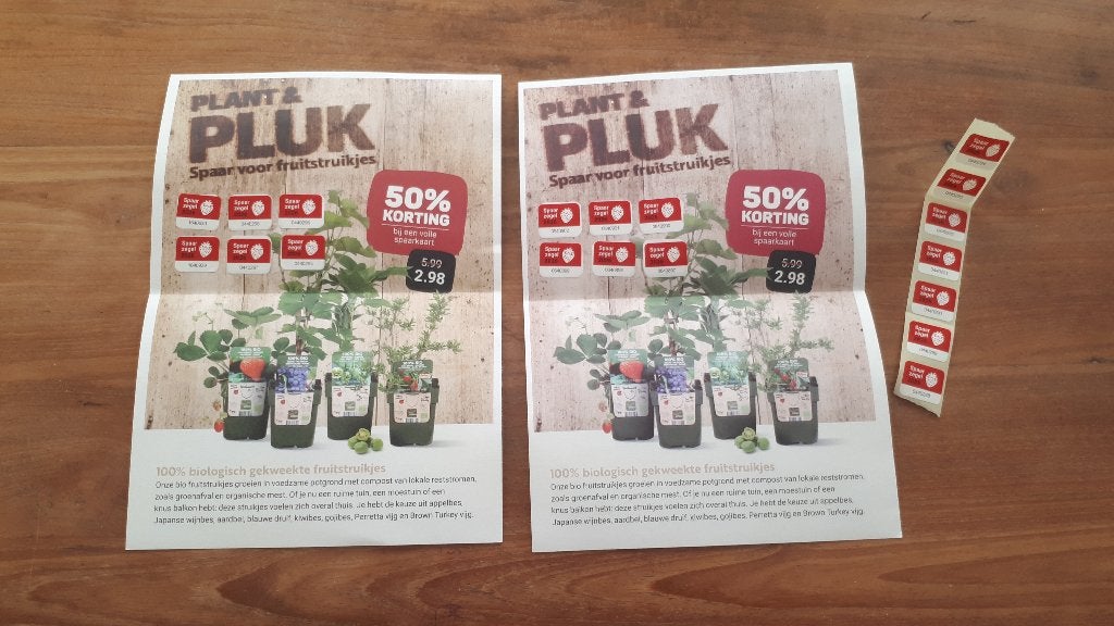 Volle spaarkaarten - spaaractie Ekoplaza fruitstruikjes, Ophalen of Verzenden, Winkel, Super of Benzinepomp, Volle spaarkaart