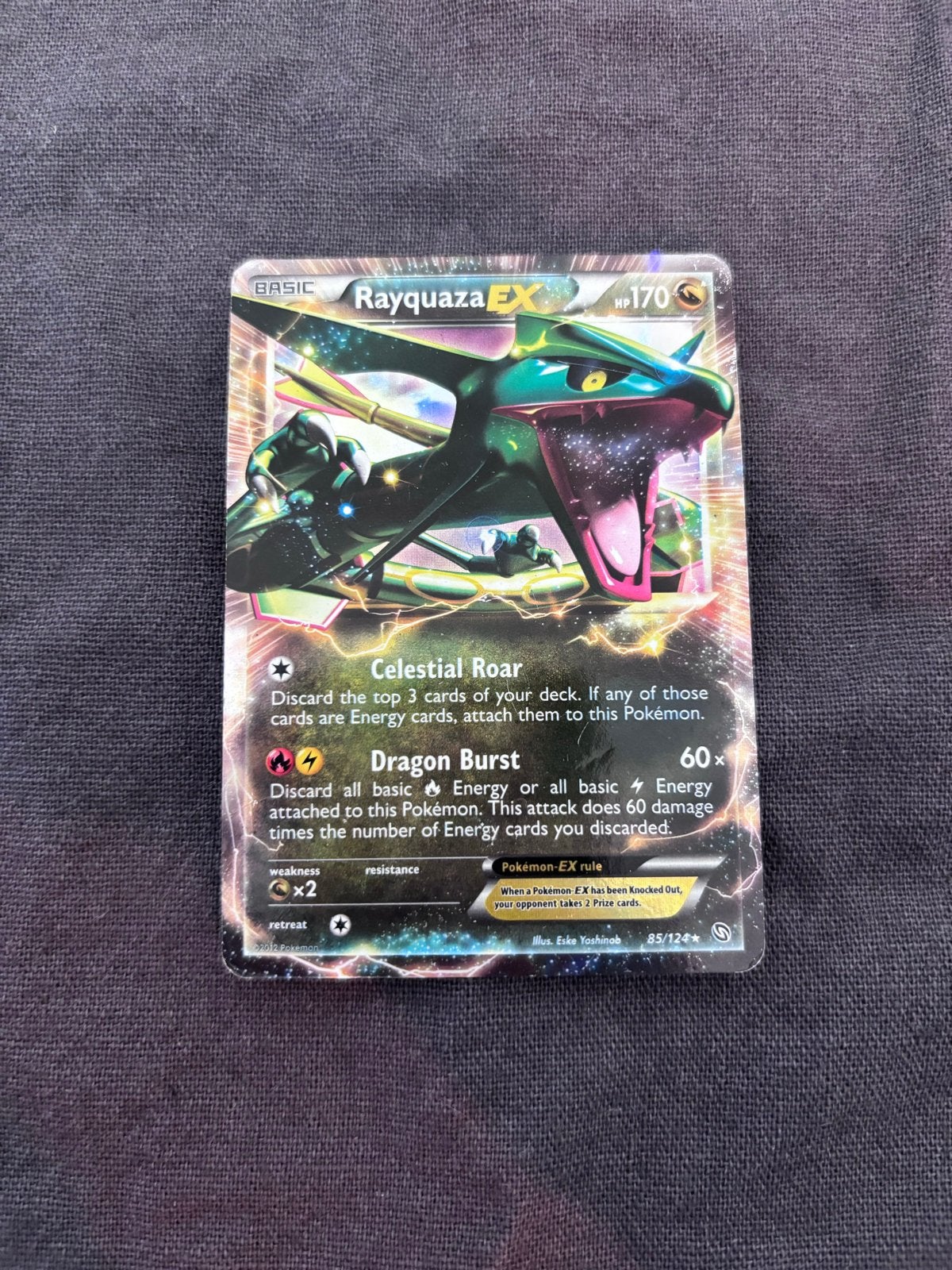 Rayquaza EX Pokémon kaart - Zeldzaam en in goede staat, Ophalen of Verzenden, Gebruikt, Losse kaart