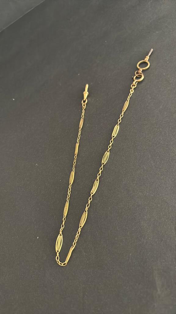 Zakhorloge ketting goud verguld met sleutel, Antiek en Kunst, Ophalen of Verzenden