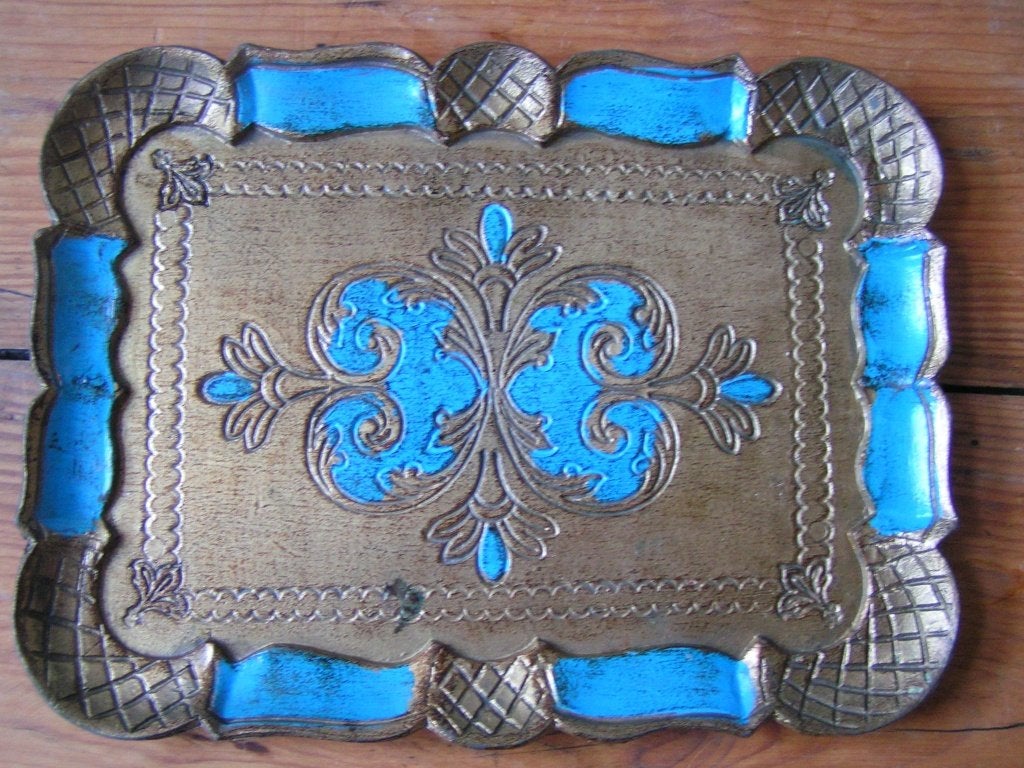 florentijns dienblad nr CC 1085, Verzenden, Gebruikt, Rechthoekig, Kunststof