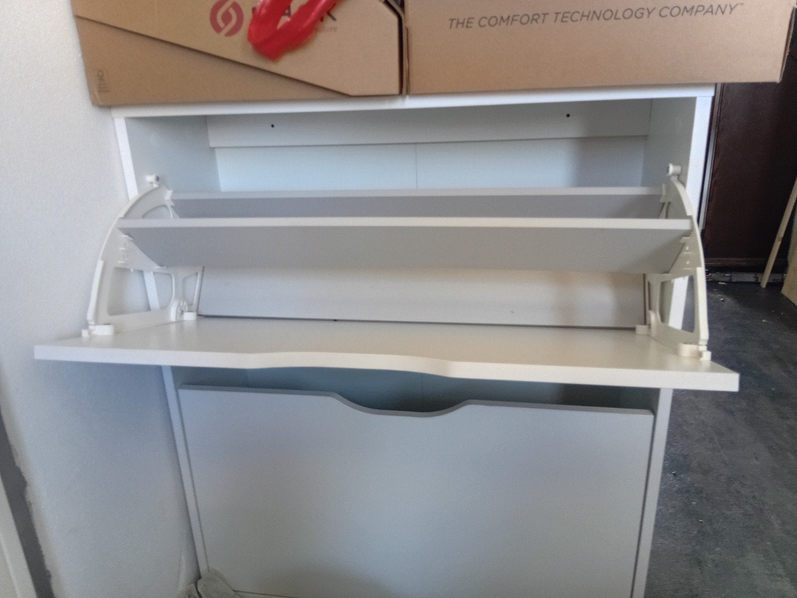 Witte schoenenkast met twee lades, Ophalen, Gebruikt, Modern, functioneel
