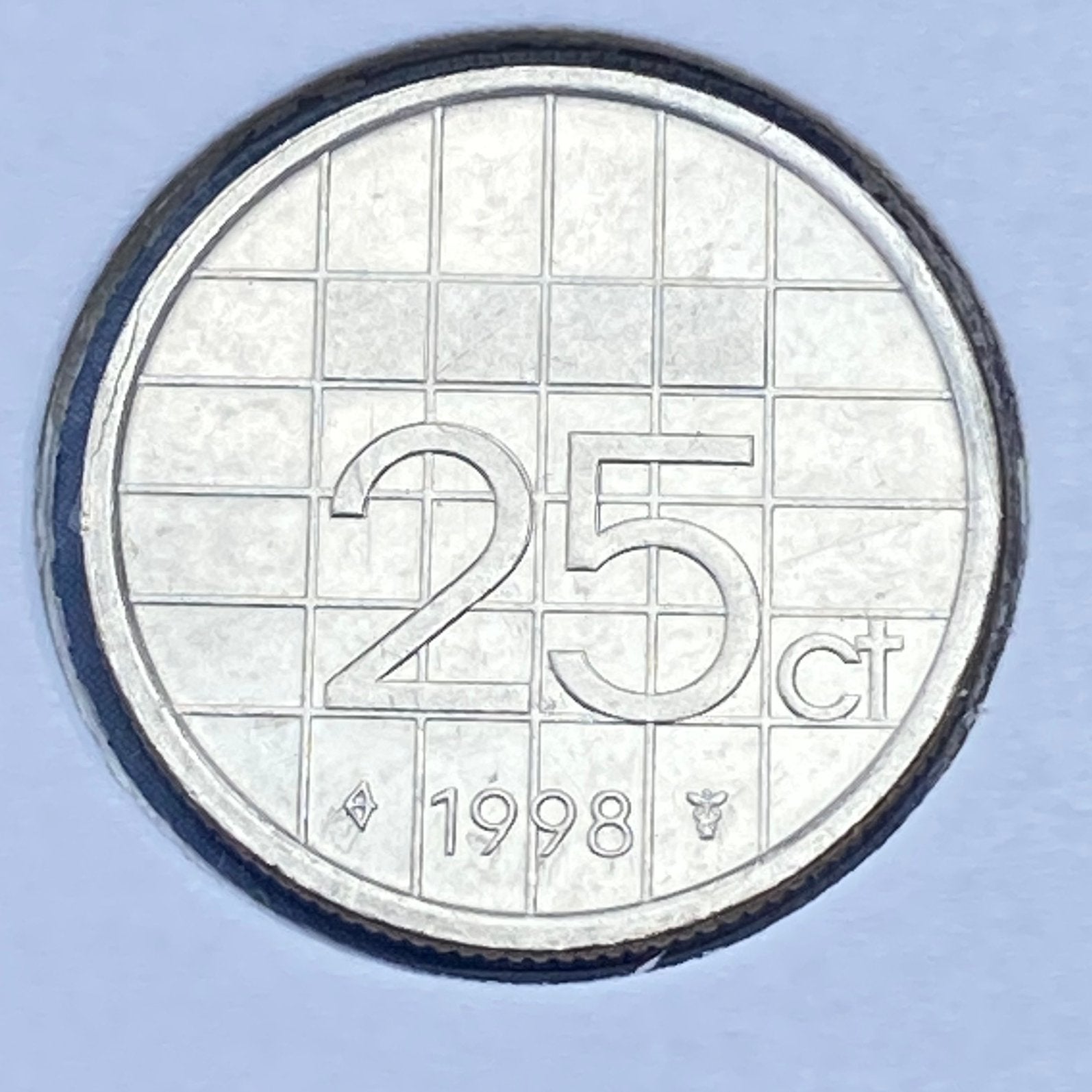 25 Cent / Kwartje uit 1998 van Beatrix, Verzenden, Koningin Beatrix, 25 cent, Losse munt