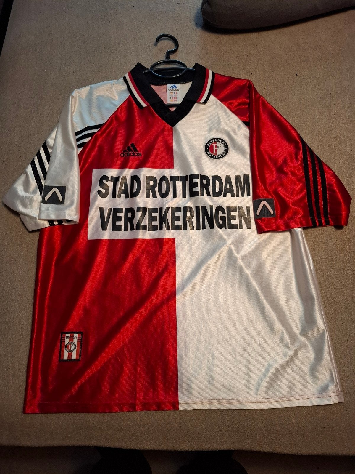 Vintage Feyenoord Thuisshirt Adidas XL - 1998-1999, Adidas, Ophalen of Verzenden, Gedragen, Rood