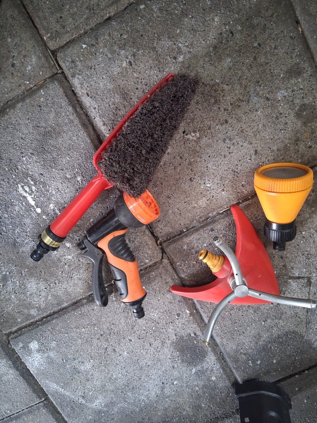 Tuinsproeiers en wasborstel set, Ophalen of Verzenden, Gebruikt, Handsproeier