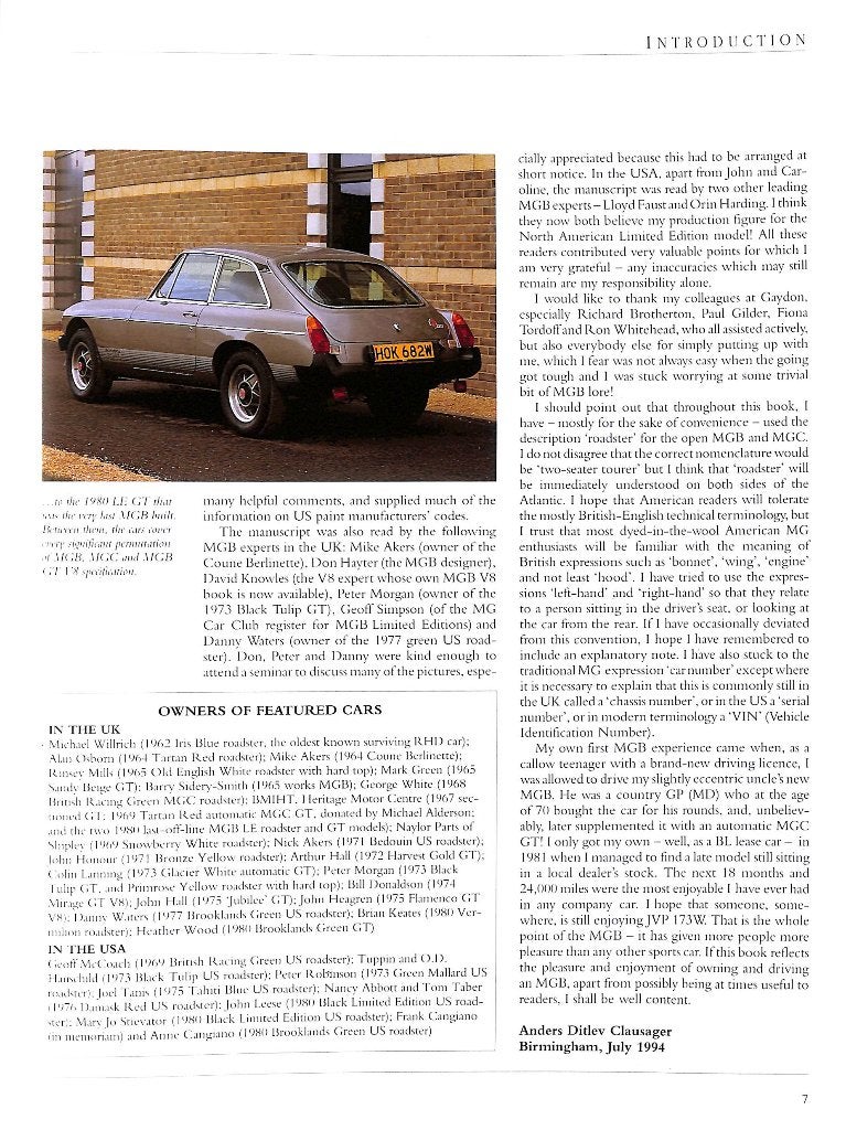 Original MGB, MGC and MGB GT V8 models, Anders Ditlev Clausager, Verzenden, Nieuw, Overige merken