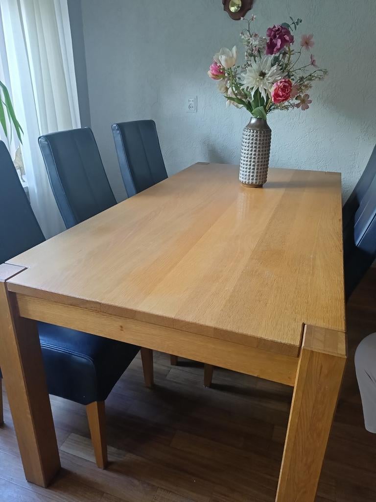 Eettafel met 6 stoelen, Huis en Inrichting, Ophalen, Gebruikt, 50 tot 100 cm, Landelijk