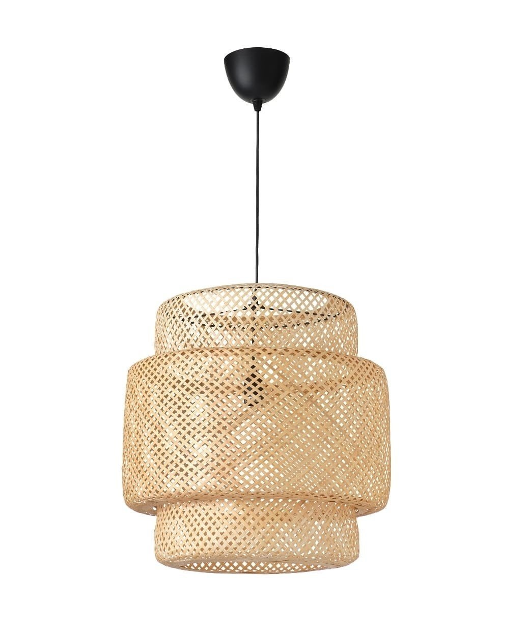 Mooie rieten Ikea Sinnerlig hanglamp, Ophalen, Zo goed als nieuw, Hout, E27 (groot)