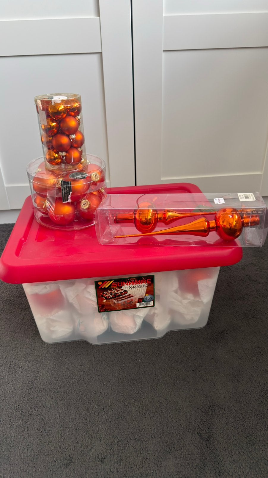 Kerstballen oranje, Diversen, Ophalen, Zo goed als nieuw