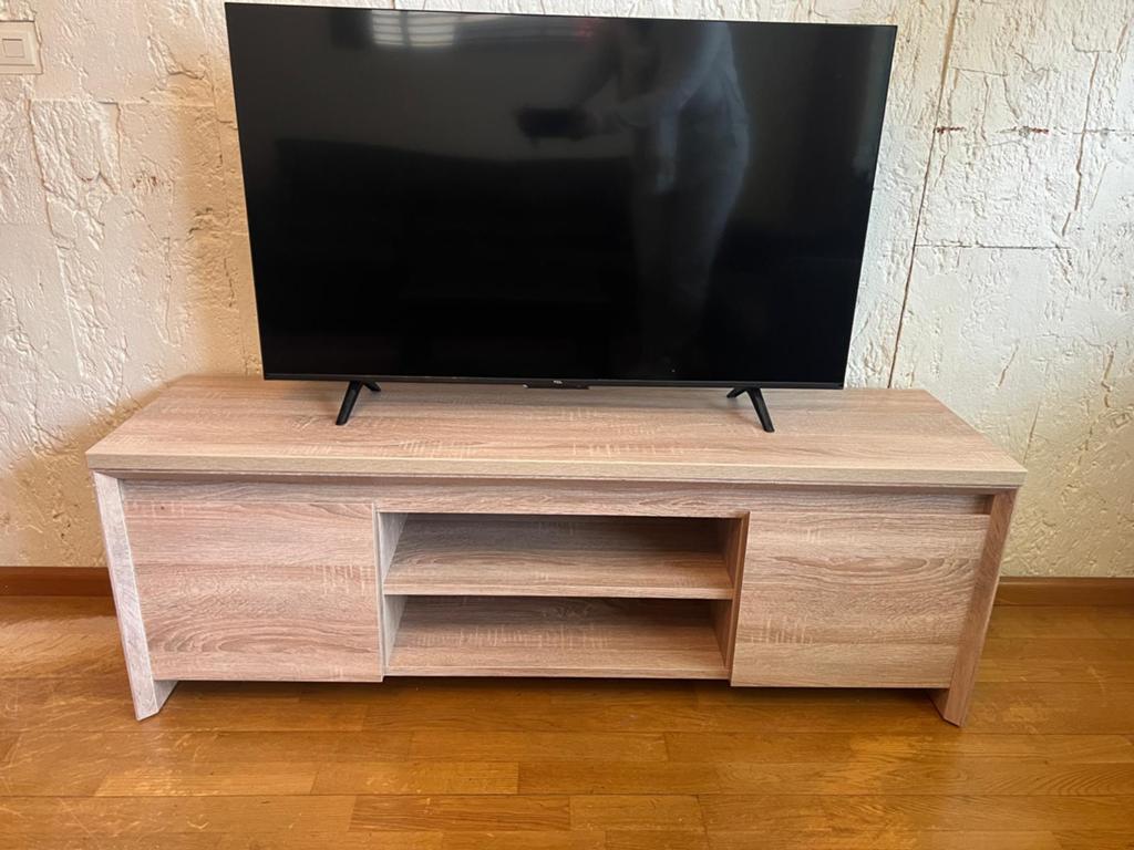 JYSK HASLUND TV-meubel (Licht Eiken) - Zo goed als nieuw, Ophalen, 100 tot 150 cm, Zo goed als nieuw, Minder dan 100 cm