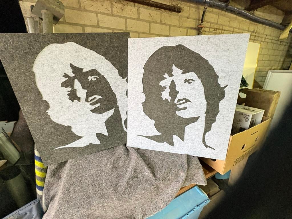 Posituef en diaposities beeld van Mick Jagger