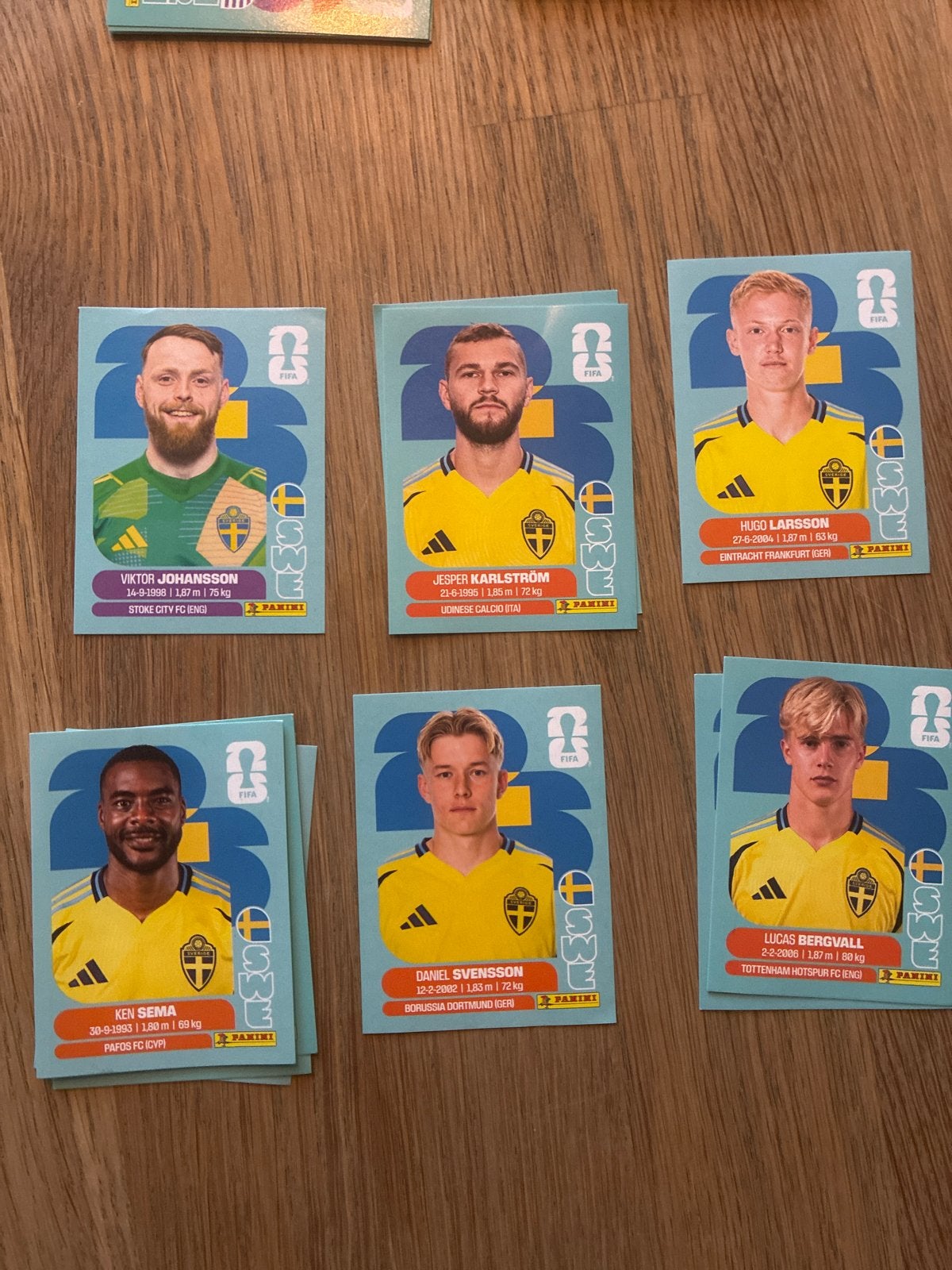 Panini Voetbalplaatjes Zweden - 6 stuks, Verzamelen, Ophalen of Verzenden, Zo goed als nieuw, Buitenlandse clubs, Poster, Plaatje of Sticker