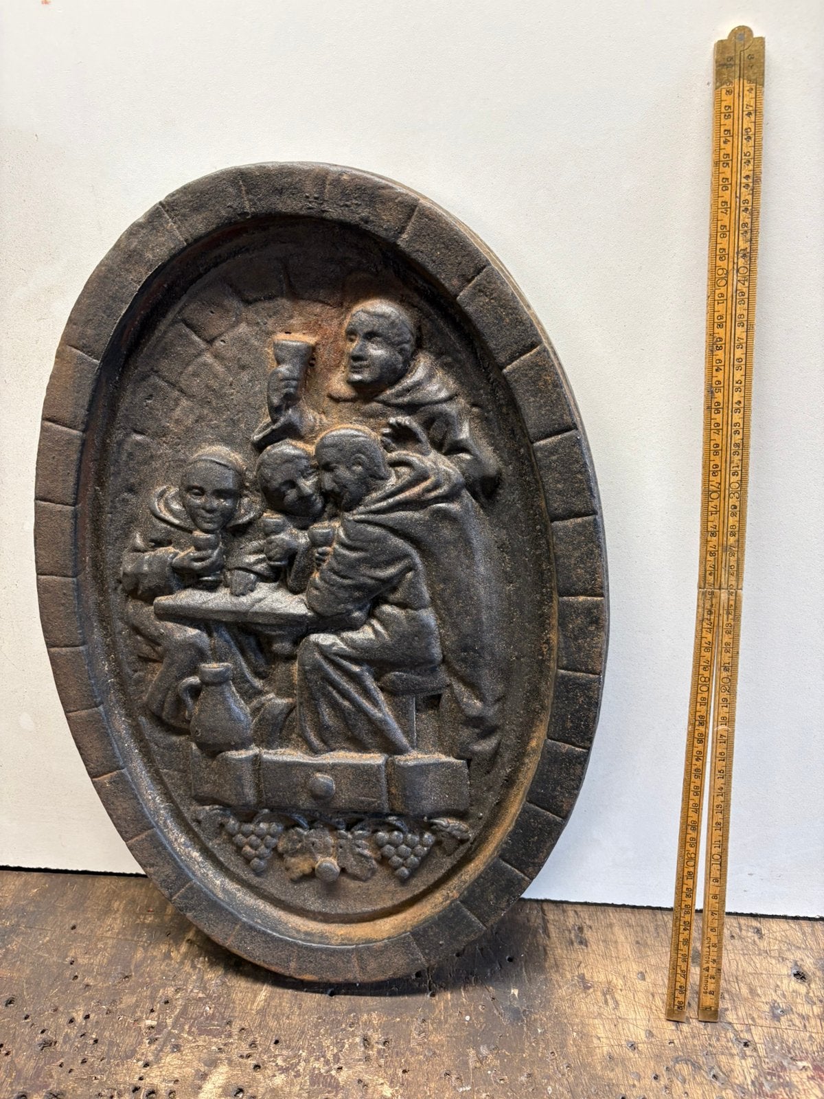 Oude gietijzeren wandbord, Ophalen of Verzenden
