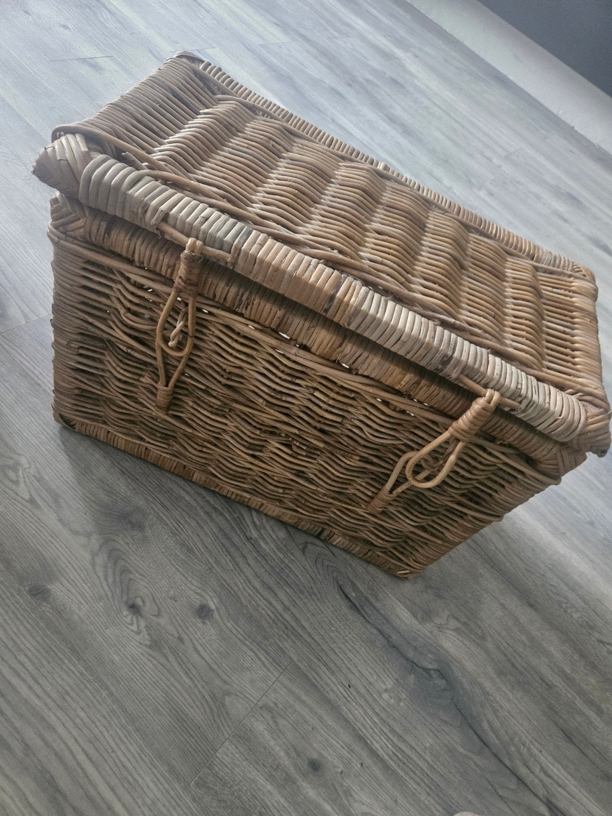 Vintage rieten picknickmand, Ophalen of Verzenden, Gebruikt, Zonder inhoud
