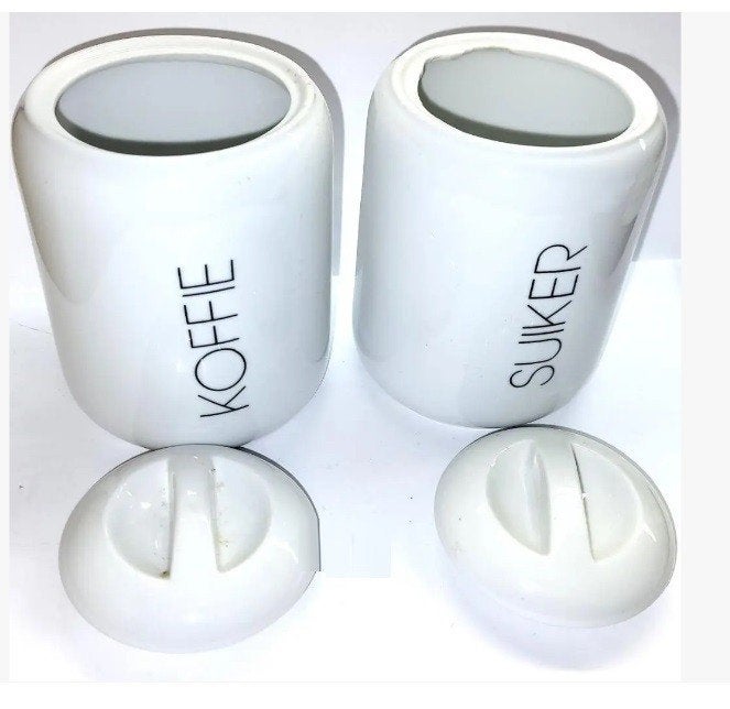 retro koffie suiker aardewerk potten Apart of in één koop, Ophalen of Verzenden