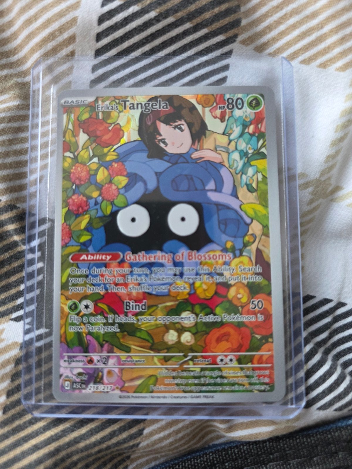 Erika's Tangela 218/217 Ascended heroes, Ophalen of Verzenden, Zo goed als nieuw, Losse kaart