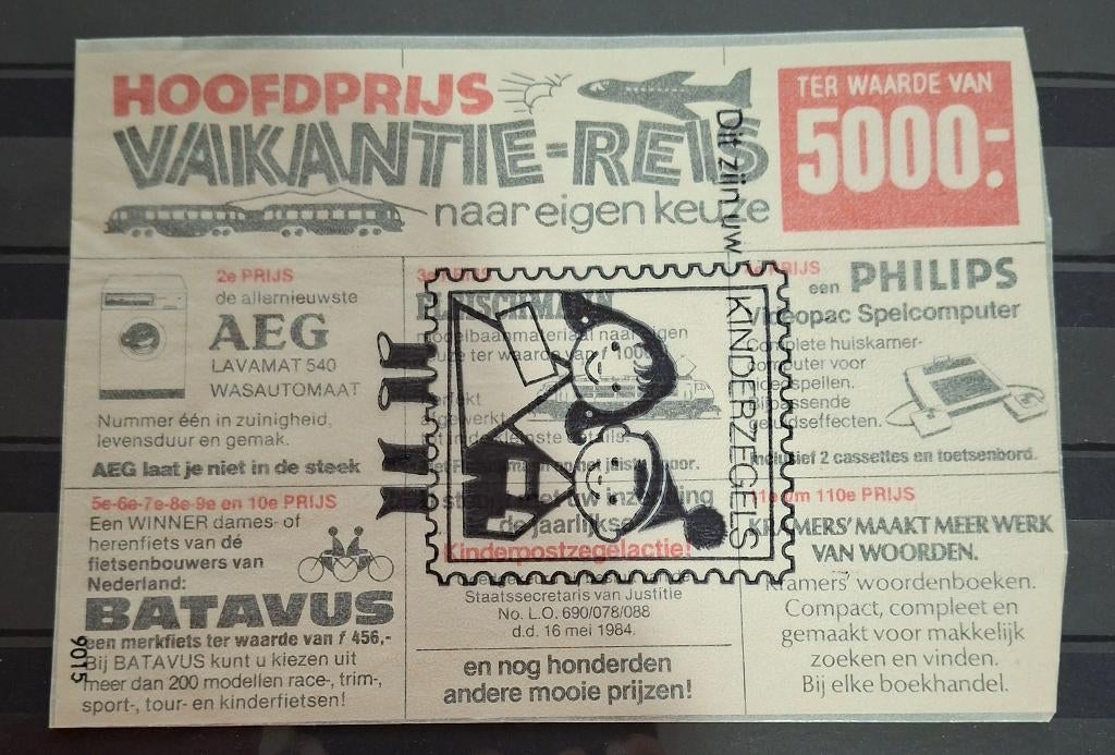 Kinderpostzegels Zakje met Kaart, Postzegels en Munten, Ophalen of Verzenden, Na 1940