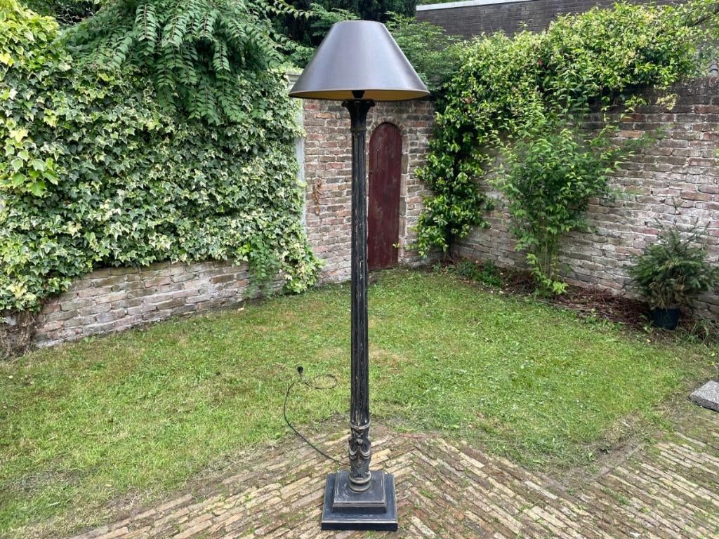 Landelijke Staande Vloerlamp Lamp Schemerlamp Frans antiek, Antiek en Kunst, Ophalen