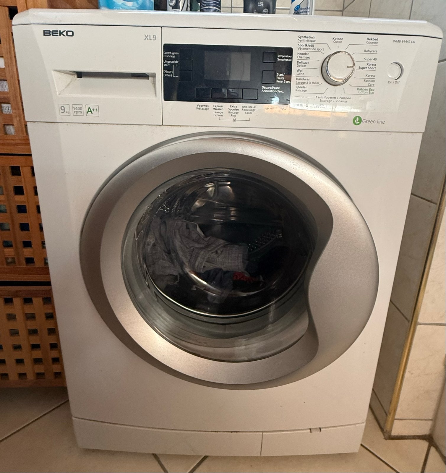 Beko WBM 91442LA Wasmachine 9kg A++ 1400rpm, Ophalen, 1200 tot 1600 toeren, Gebruikt, 8 tot 10 kg