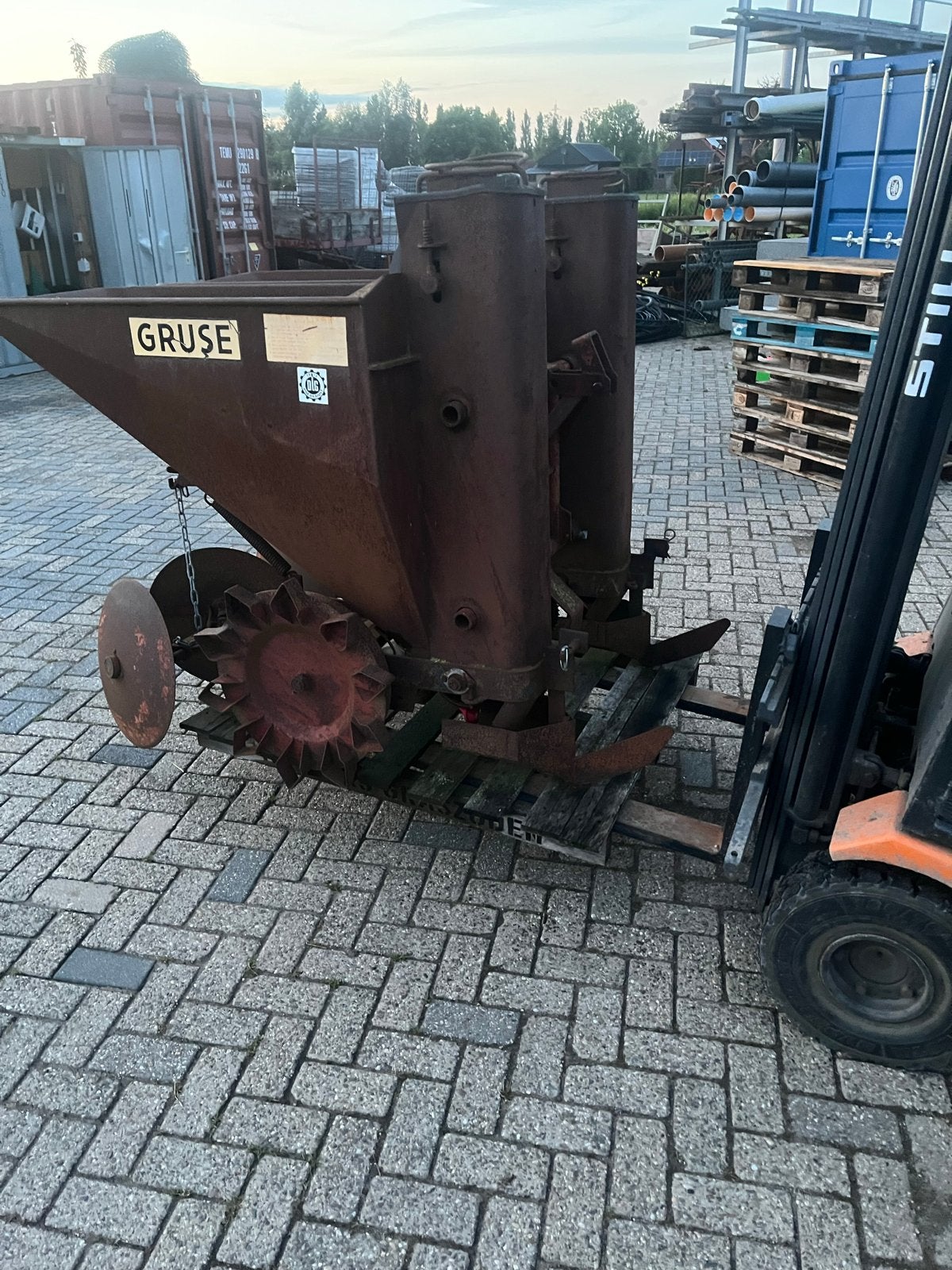 Grüse aardappelpootmachine, Ophalen, Akkerbouw, Aardappeltechniek