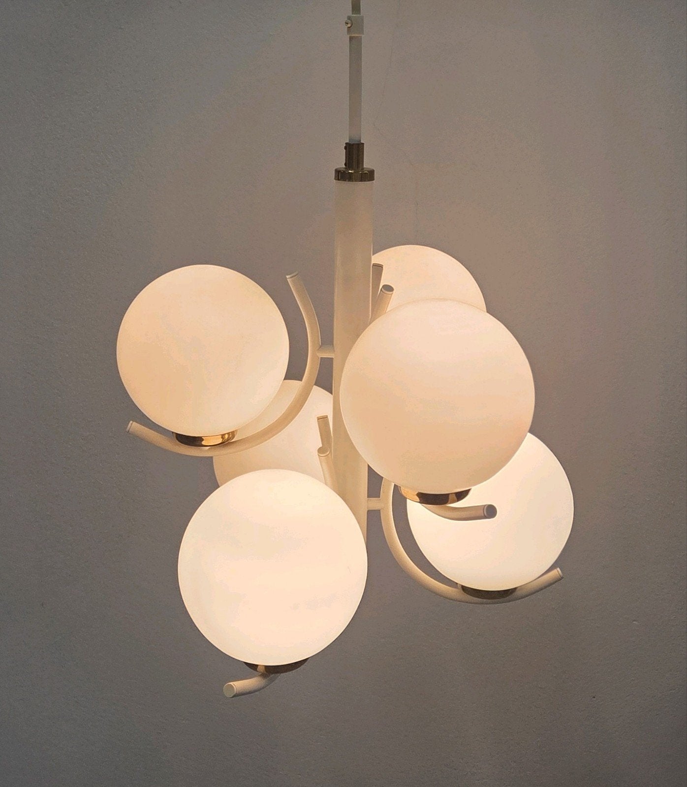 Richard Essig Sputnik Space Age hanglamp jaren 1970, Gebruikt, E14 (klein), Glas, Ophalen