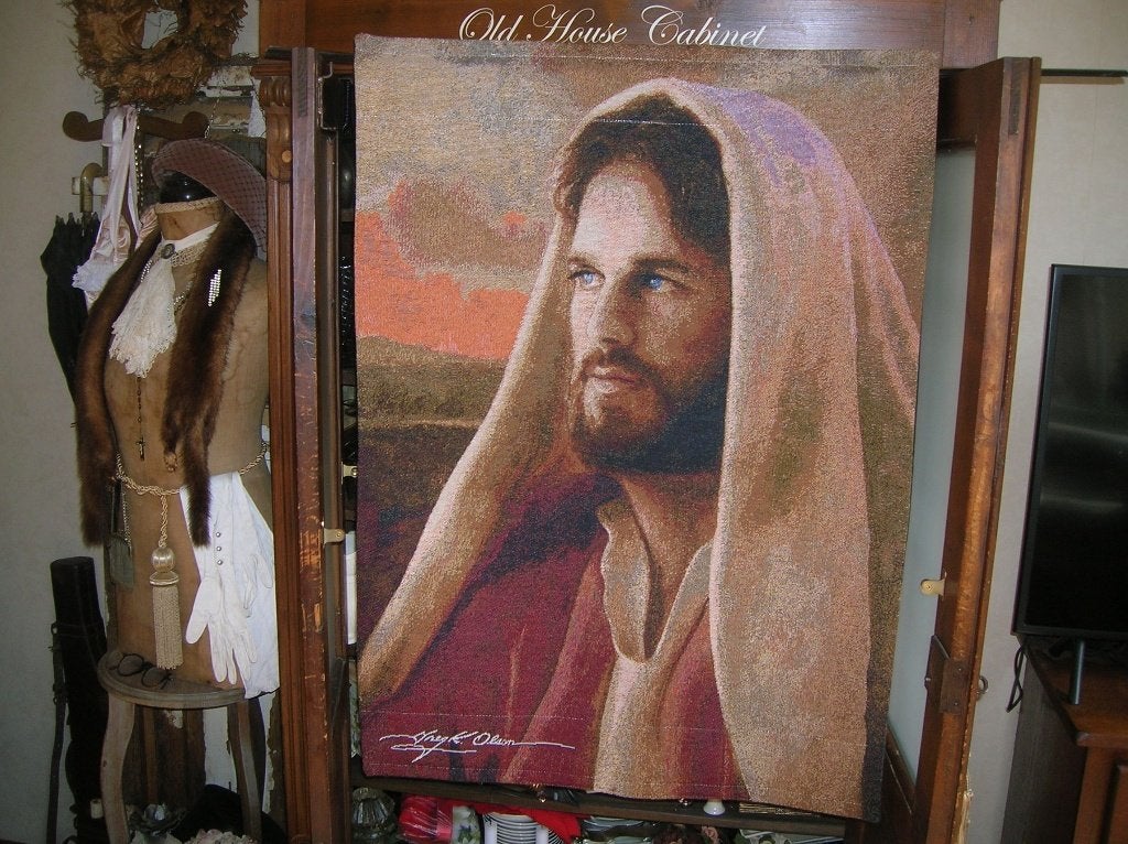 wandkleed Jezus Prince of Peace 93 x 66 cm. Greg Olsen, Gebruikt, 93 cm, Meerkleurig, Met ophangsysteem