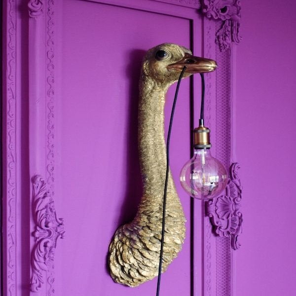 Wandlamp Franz Josef  - Struisvogel  -  Nieuw!! Goud ️✨️, Ophalen, Nieuw, Metaal