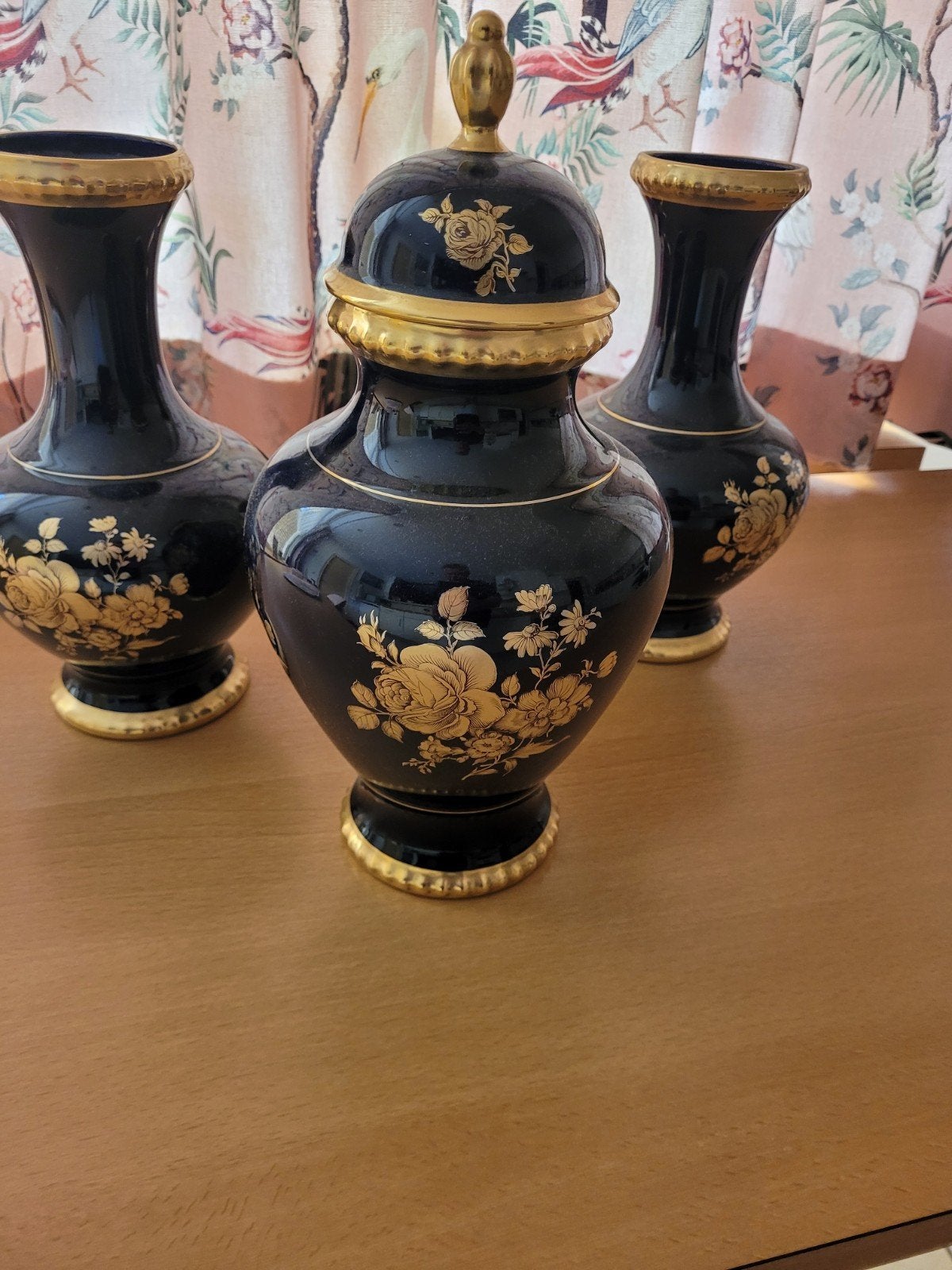 Set van 3 Bareuther Waldsassen vazen met 22 karaat goud, Ophalen of Verzenden