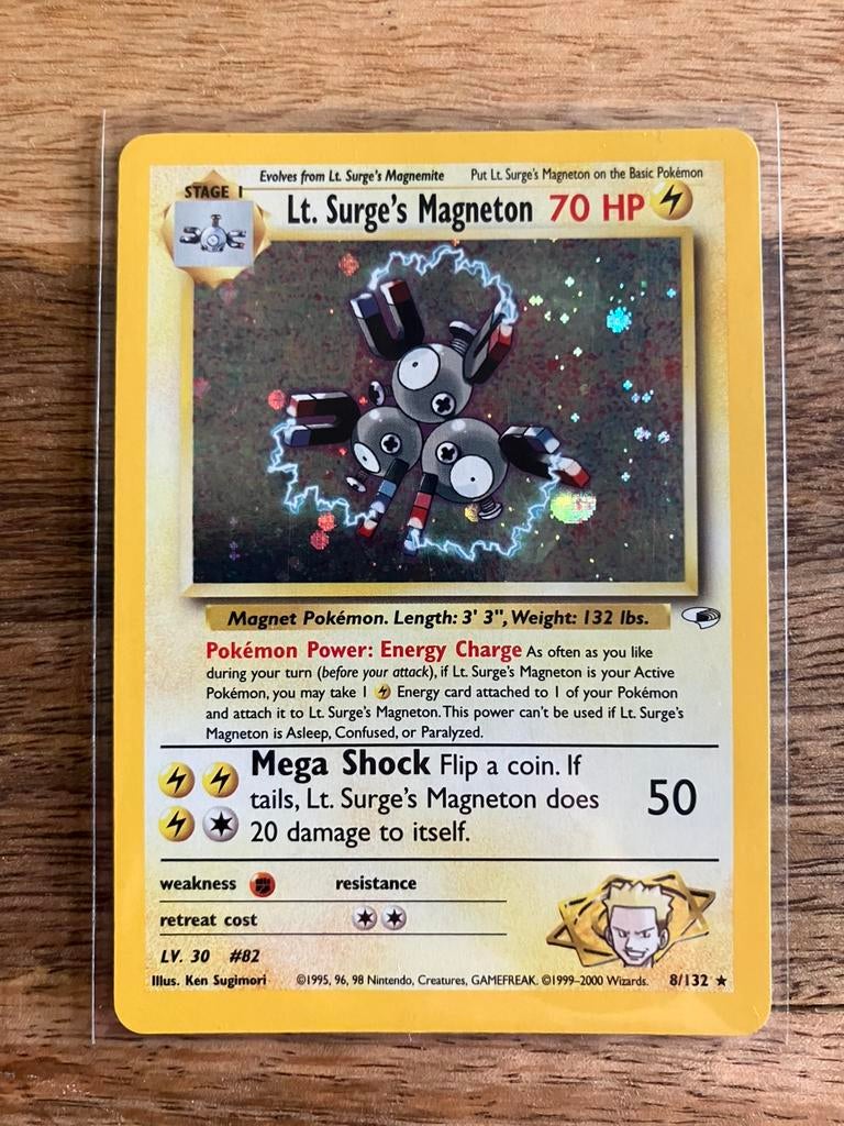 Pokemon Gym Heroes - Lt Surge’s Magneton (HOLO), Verzenden, Gebruikt