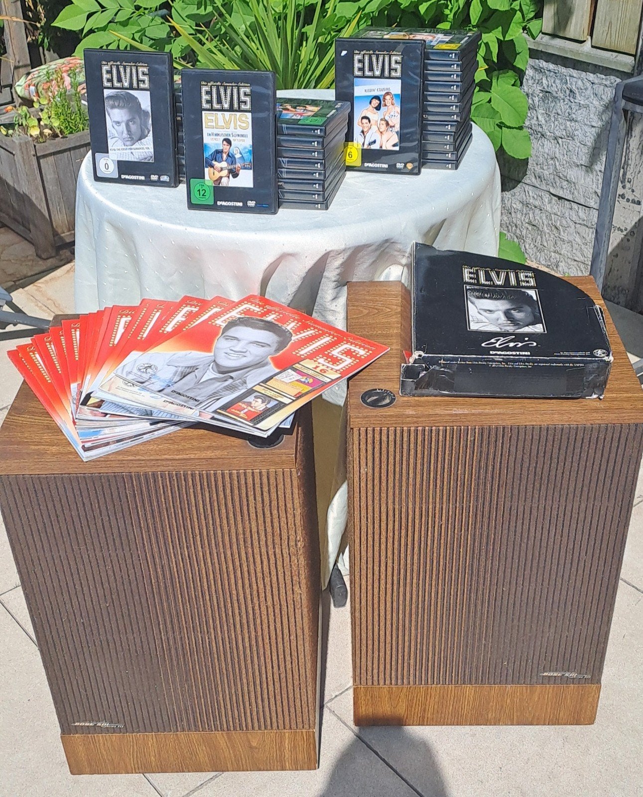 Vintage Bose speakers en Elvis Presley DVD collectie, Ophalen, Stereo speakers, Gebruikt, Bose