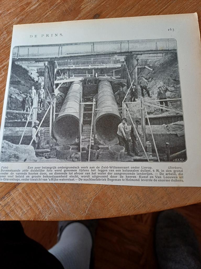 Knipsel duiker Zuid Willemsvaart onder Lierop 1909, Verzamelen, Ophalen of Verzenden, Voor 1920, Knipsel(s)