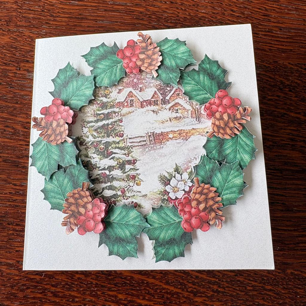 Parelmoer kerstkaart, Hobby en Vrije tijd, Ophalen of Verzenden, Zo goed als nieuw, Overige thema's