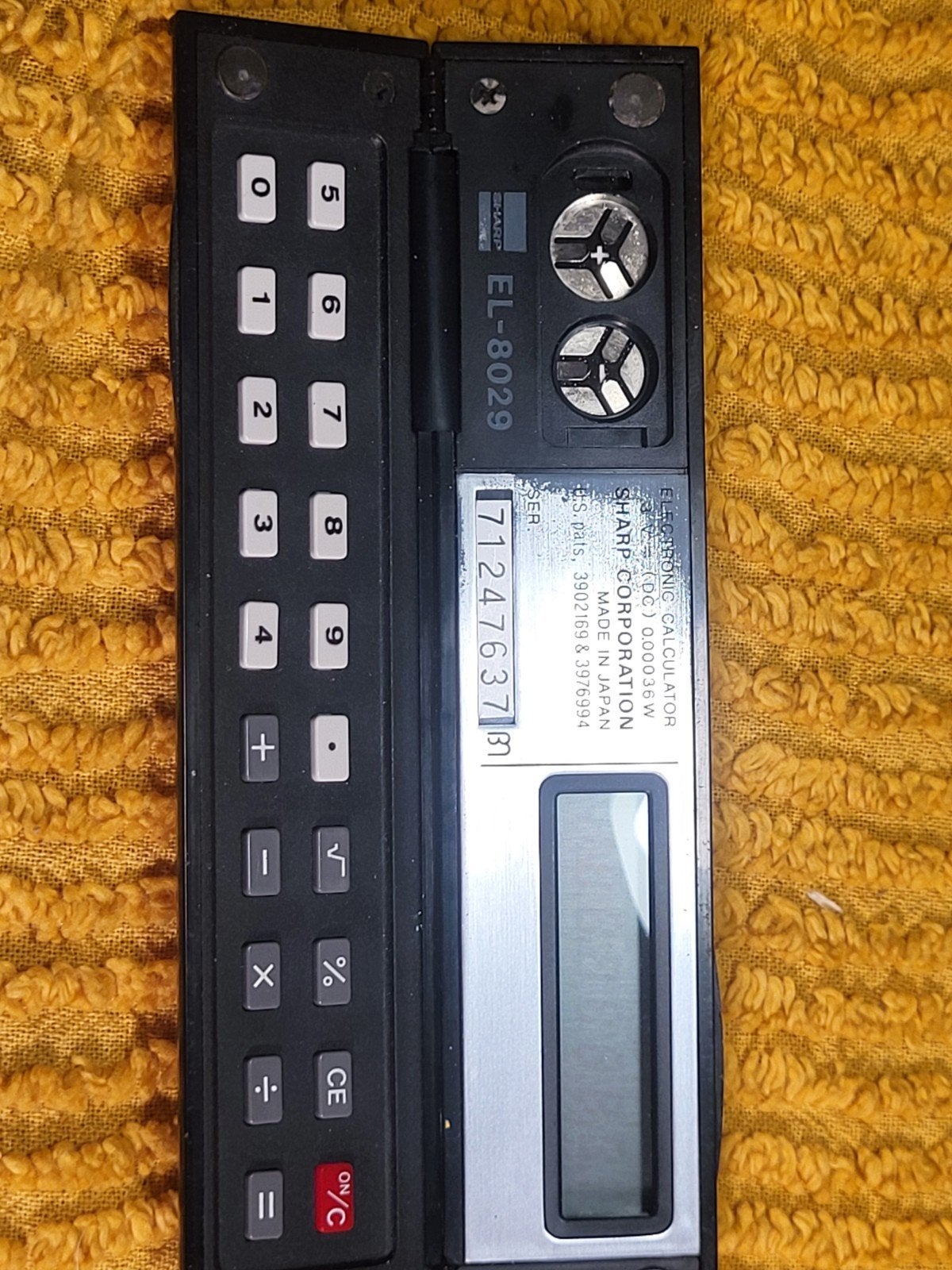 Vintage Sharp EL-8029 elektronische calculator jaren 70, Diversen, Rekenmachines, Ophalen