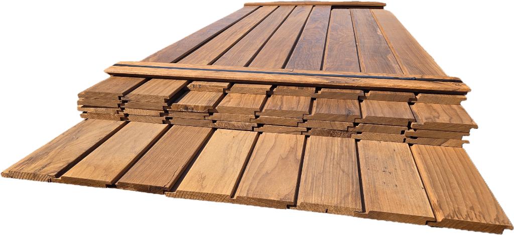 12.3 m2 rabat hout / Channelsiding - nr: HP188, Tuin en Terras, Palen, Balken en Planken, Ophalen, Planken, Nieuw, Hardhout