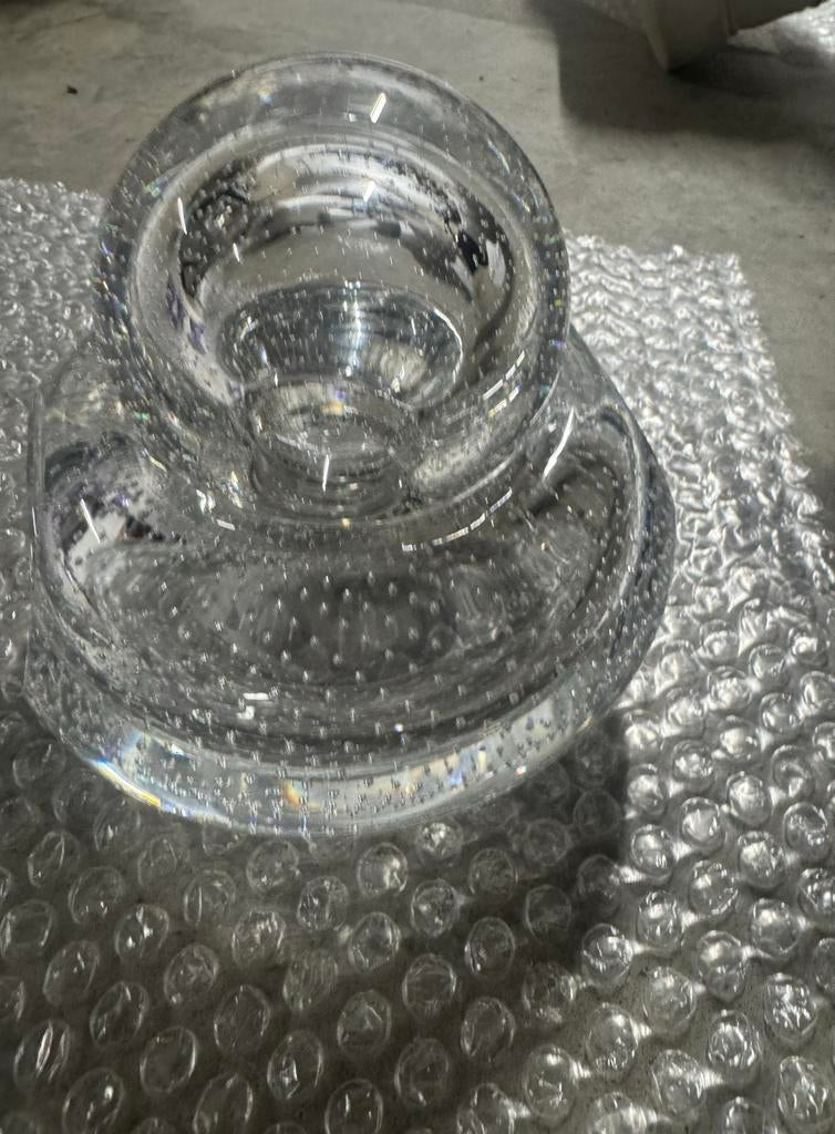 Glazen kaarsenhouder met bubbels, Ophalen of Verzenden