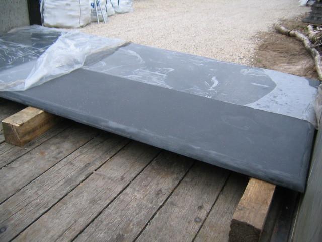 nieuw Tuintafelblad 150x100x3 leisteen met halfronde rand, Ophalen of Verzenden, Nieuw, Rechthoekig, Overige materialen