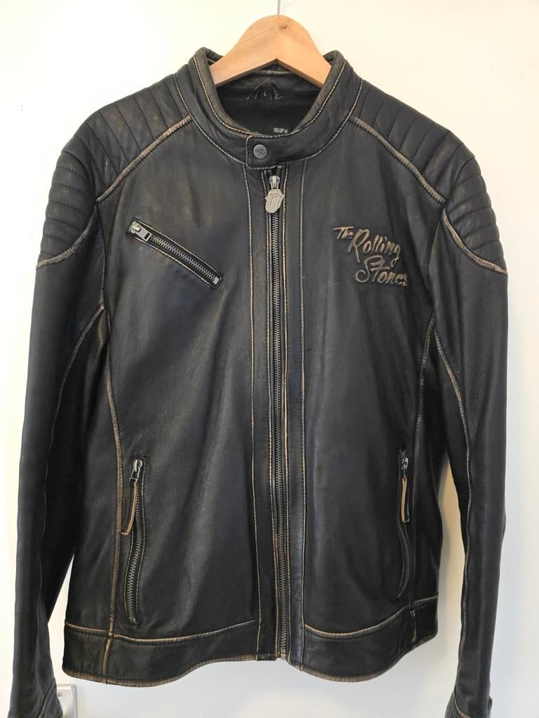 Leren jas The Rolling Stones, Kleding | Heren, Maat 52/54 (L), Verzenden, Zwart, Gedragen