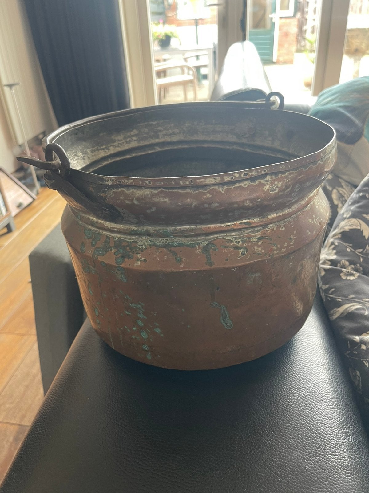 Antieke Koperen Aker / Houtbak (Ø 28 cm) – Prachtig Patina!, Antiek en Kunst, Antiek | Koper en Brons, Ophalen, Koper