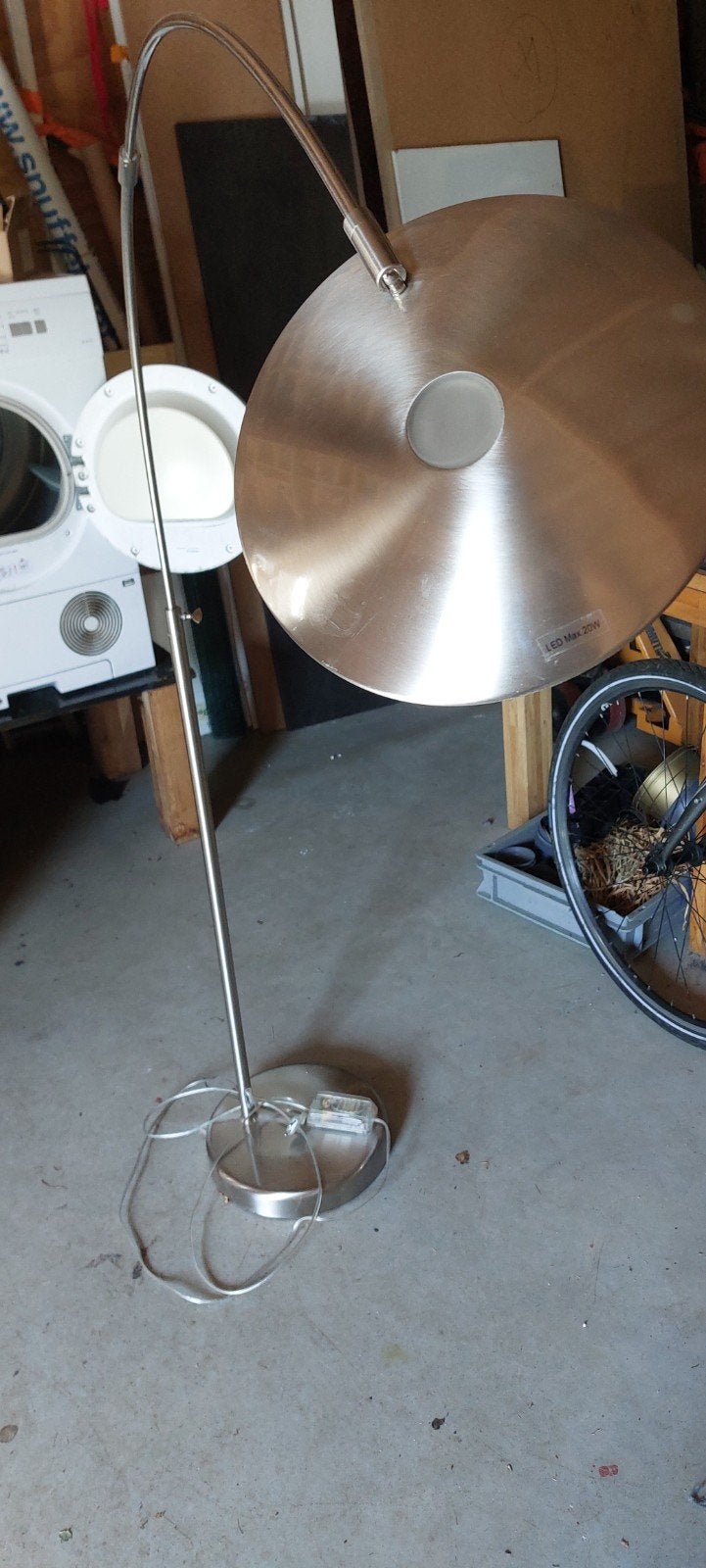 Moderne Booglamp / Vloerlamp RVS Look, Huis en Inrichting, Ophalen, Gebruikt, Modern, Industrieel, Metaal