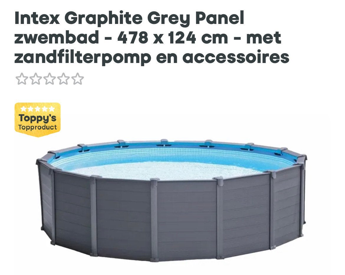 Intex Graphite panel pool / zwembad, Ophalen, Gebruikt, Rond, 300 cm of meer