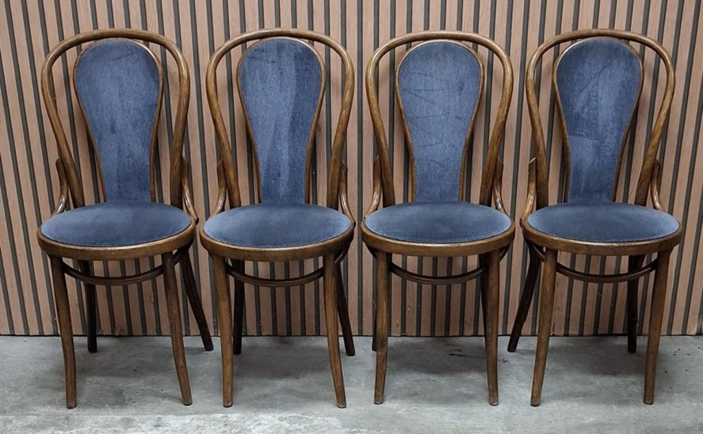 10 x Vintage cafestoelen thonet cafe bistro stoelen Bentwood, Ophalen of Verzenden, Zo goed als nieuw, Blauw, Vijf, Zes of meer stoelen