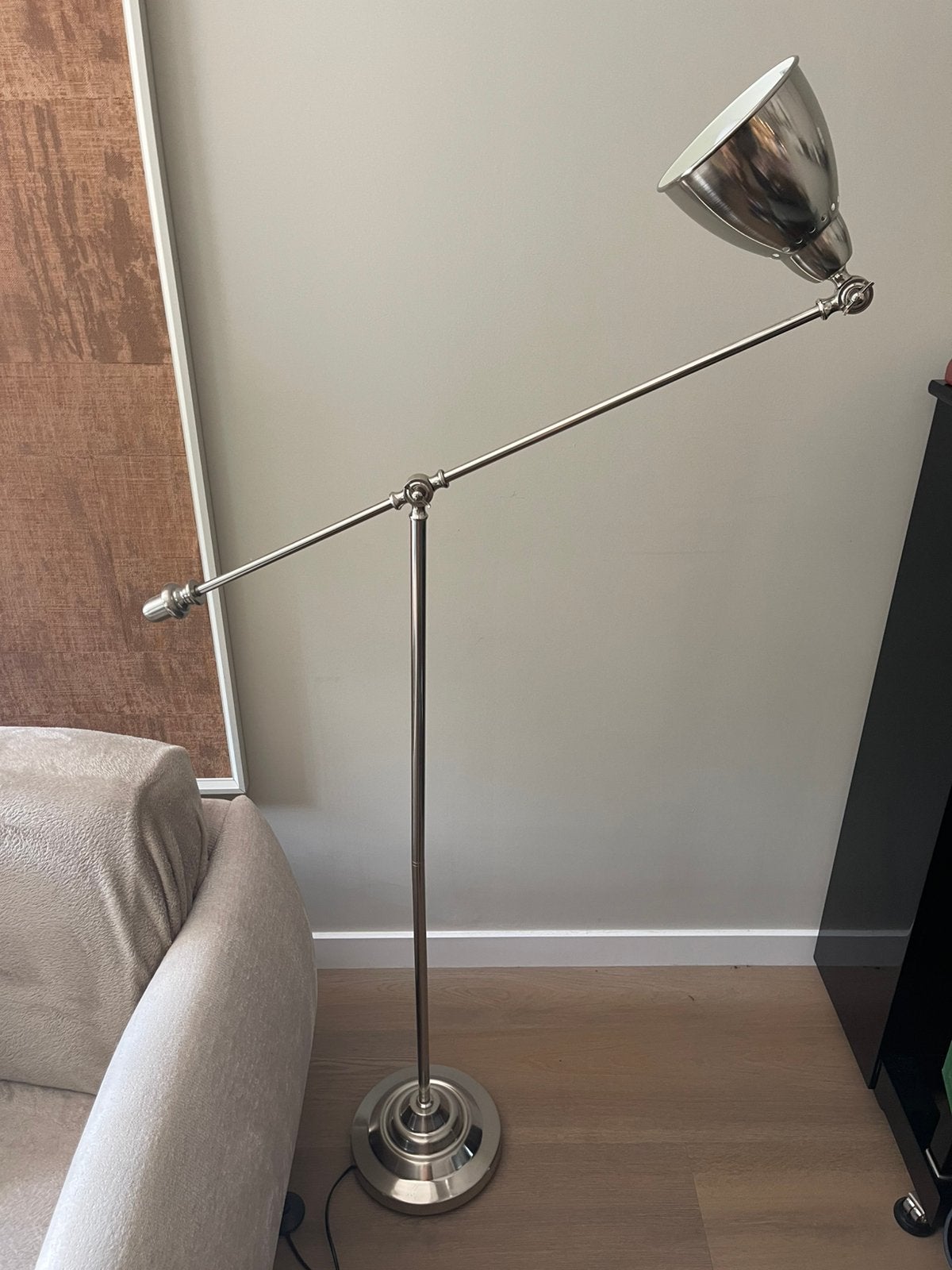 IKEA barometer vloerlamp nikkel zilverkleur, Ophalen, Zo goed als nieuw, 150 tot 200 cm